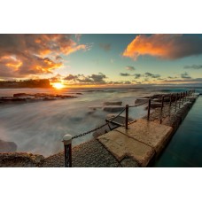 Avalon Ocean Baths Sunrise - Framed 1200x760mm